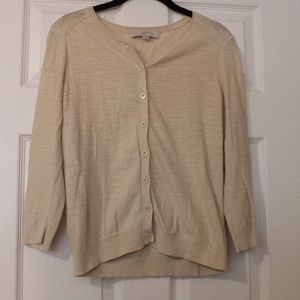 LOFT Cream Cardigan Size Small